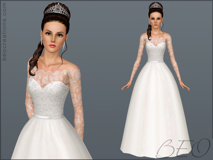 Wedding dress 18 for Sims 3 by BEO